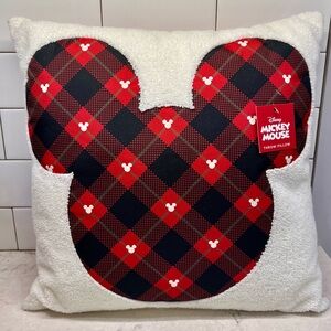 Disney Mickey Mouse Ears Plaid Holiday Throw Pillow St. Nicholas Square
